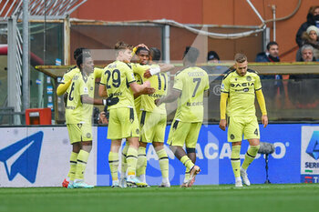 2023-01-22 - team Udinese celebrates after scoring a goal 0 - 1 - UC SAMPDORIA VS UDINESE CALCIO - ITALIAN SERIE A - SOCCER