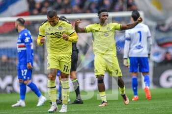 22/01/2023 - Walace Souza Silva (Udinese) and Isaac Success (Udinese)
 celebrates after scoring a goal 0 - 1 - UC SAMPDORIA VS UDINESE CALCIO - SERIE A - CALCIO