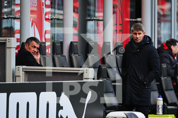 2023-01-29 - Paolo Maldini Technical Area Director of AC Milan and Frederic Massara Sport Director of AC Milan during Serie A 2022/23 football match between AC Milan and US Sassuolo at San Siro Stadium, Milan, Italy on January 29, 2023 - AC MILAN VS US SASSUOLO - ITALIAN SERIE A - SOCCER
