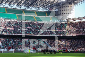 2023-01-29 - One minute of silence in memory of Carlo Tavecchio former President of FIGC during Serie A 2022/23 football match between AC Milan and US Sassuolo at San Siro Stadium, Milan, Italy on January 29, 2023 - AC MILAN VS US SASSUOLO - ITALIAN SERIE A - SOCCER