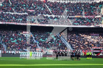 2023-01-29 - One minute of silence in memory of Carlo Tavecchio former President of FIGC during Serie A 2022/23 football match between AC Milan and US Sassuolo at San Siro Stadium, Milan, Italy on January 29, 2023 - AC MILAN VS US SASSUOLO - ITALIAN SERIE A - SOCCER