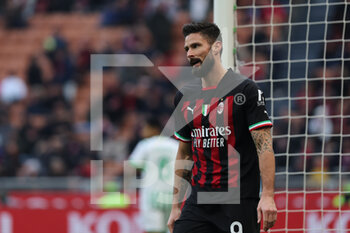 2023-01-29 - Olivier Giroud of AC Milan reacts during Serie A 2022/23 football match between AC Milan and US Sassuolo at San Siro Stadium, Milan, Italy on January 29, 2023 - AC MILAN VS US SASSUOLO - ITALIAN SERIE A - SOCCER