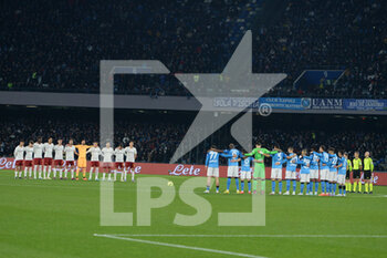 2023-01-29 - the two teams observe a minute's silence for the disappearance of Tevecchio during the Serie A  match between SSC Napoli v AS Roma  at Stadio Diego Armando Maradona - SSC NAPOLI VS AS ROMA - ITALIAN SERIE A - SOCCER