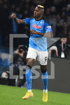 2023-01-29 - Victor Osimhen of SSC Napoli  celebrates after scoring goal during the Serie A  match between SSC Napoli v AS Roma  at Stadio Diego Armando Maradona - SSC NAPOLI VS AS ROMA - ITALIAN SERIE A - SOCCER