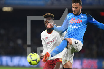 2023-01-29 - Amir Rrahmani of SSC Napoli  competes for the ball with Tammy Abraham of AS Roma  during the Serie A  match between SSC Napoli v AS Roma  at Stadio Diego Armando Maradona - SSC NAPOLI VS AS ROMA - ITALIAN SERIE A - SOCCER