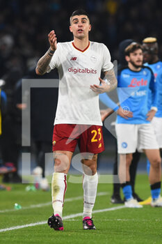 2023-01-29 - Gianluca Mancini of AS Roma  gesticulates  during the Serie A match between SSC Napoli v AS Roma  at Diego Armando Maradona Stadium - SSC NAPOLI VS AS ROMA - ITALIAN SERIE A - SOCCER