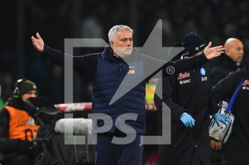 2023-01-29 - Jose Mourinho Coach of AS Roma  gesticulates
during the Serie A  match between SSC Napoli v AS Roma  at Stadio Diego Armando Maradona - SSC NAPOLI VS AS ROMA - ITALIAN SERIE A - SOCCER