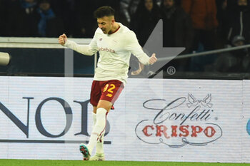 2023-01-29 - Stepham El Shaarawy of AS Roma celebrates after scoring goal  during the Serie A  match between SSC Napoli v AS Roma  at Stadio Diego Armando Maradona - SSC NAPOLI VS AS ROMA - ITALIAN SERIE A - SOCCER