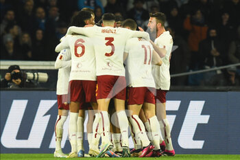2023-01-29 - Stepham El Shaarawy of AS Roma celebrates after scoring goal  during the Serie A  match between SSC Napoli v AS Roma  at Stadio Diego Armando Maradona - SSC NAPOLI VS AS ROMA - ITALIAN SERIE A - SOCCER