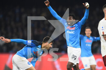 2023-01-29 - Giovanni Simeone of SSC Napoli  celebrates after scoring goal  during the Serie A  match between SSC Napoli v AS Roma  at Stadio Diego Armando Maradona - SSC NAPOLI VS AS ROMA - ITALIAN SERIE A - SOCCER
