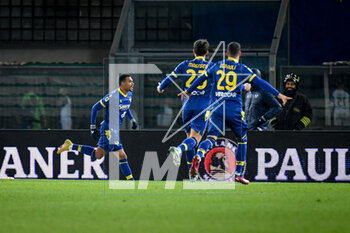 2023-02-06 - Verona's Cyril Ngonge celebrates after scoring a goal - HELLAS VERONA FC VS SS LAZIO - ITALIAN SERIE A - SOCCER