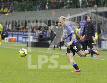 2023-02-05 - Federico Dimarco of FC Internazionale during the Italian serie A, football match between Internazionale Fc and Ac Milan on 05 February 2023 at San Siro Stadium, Milan, Italy. Photo Ndrerim Kaceli - INTER - FC INTERNAZIONALE VS AC MILAN - ITALIAN SERIE A - SOCCER