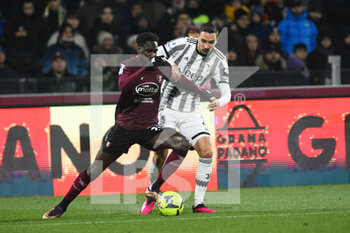 2023-02-07 - Norbert Gyomber of US Salernitana  competes for the ball with Adrien Rabiot of Juventus FC  during the Serie A match between US Salernitana 1919 v Juventus FC  at Arechi  Stadium  - US SALERNITANA VS JUVENTUS FC - ITALIAN SERIE A - SOCCER
