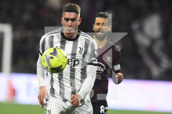 2023-02-07 - Dusan Vlahovic of Juventus FC in action  during the Serie A match between US Salernitana 1919 v Juventus FC  at Arechi  Stadium  - US SALERNITANA VS JUVENTUS FC - ITALIAN SERIE A - SOCCER