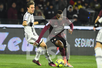 2023-02-07 - Julian Kristoffersen of US Salernitana  competes for the ball with Nicolo Fagioli of Juventus FC  during the Serie A match between US Salernitana 1919 v Juventus FC  at Arechi  Stadium  - US SALERNITANA VS JUVENTUS FC - ITALIAN SERIE A - SOCCER