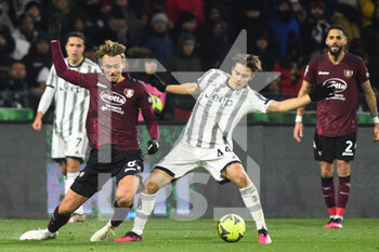 2023-02-07 - Emil Bohinen of US Salernitana  competes for the ball with Nicolo Fagioli of Juventus FC  during the Serie A match between US Salernitana 1919 v Juventus FC  at Arechi  Stadium  - US SALERNITANA VS JUVENTUS FC - ITALIAN SERIE A - SOCCER