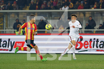 2023-02-11 - Valentin Gendrey (US Lecce) and Stephan El Shaarawy (AS Roma) - US LECCE VS AS ROMA - ITALIAN SERIE A - SOCCER