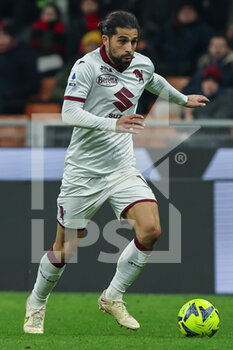 2023-02-10 - Ricardo Rodriguez of Torino FC in action during Serie A 2022/23 football match between AC Milan and Torino FC at San Siro Stadium, Milan, Italy on February 10, 2023 - AC MILAN VS TORINO FC - ITALIAN SERIE A - SOCCER