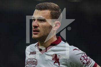 2023-02-10 - Alessandro Buongiorno of Torino FC looks on during Serie A 2022/23 football match between AC Milan and Torino FC at San Siro Stadium, Milan, Italy on February 10, 2023 - AC MILAN VS TORINO FC - ITALIAN SERIE A - SOCCER