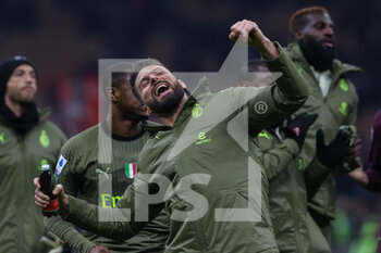 2023-02-10 - Olivier Giroud of AC Milan celebrates the victory at the end of the match during Serie A 2022/23 football match between AC Milan and Torino FC at San Siro Stadium, Milan, Italy on February 10, 2023 - AC MILAN VS TORINO FC - ITALIAN SERIE A - SOCCER