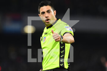 2023-02-12 - the referee Luca Massimi gesticulates during the Serie A match between SSC Napoli v US Cremonese at  Stadio Diego Armando Maradona  - SSC NAPOLI VS US CREMONESE - ITALIAN SERIE A - SOCCER