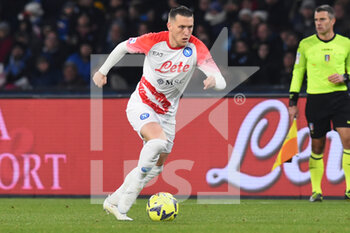 2023-02-12 - Piotr Zielinski of SSC Napoli  in action during the Serie A match between SSC Napoli v US Cremonese at  Stadio Diego Armando Maradona  - SSC NAPOLI VS US CREMONESE - ITALIAN SERIE A - SOCCER