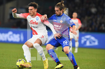 2023-02-12 - Eljif Elmas of SSC Napoli  competes for the ball with Michele Castagnetti of US Cremonese  during the Serie A match between SSC Napoli v Cremonese SC at Diego Armando Maradona  Stadium  - SSC NAPOLI VS US CREMONESE - ITALIAN SERIE A - SOCCER