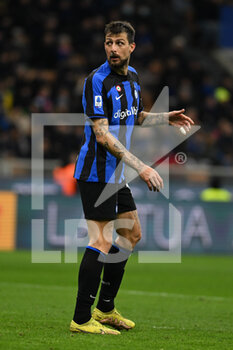 2023-02-18 - Francesco Acerbi of Inter Fc during the Italian Serie A football match between Inter FC Internazionale Udinese Calcio on 18 of February 2023 at Giuseppe Meazza San Siro Siro stadium in Milan, Italy. Photo Tiziano Ballabio - INTER - FC INTERNAZIONALE VS UDINESE CALCIO - ITALIAN SERIE A - SOCCER