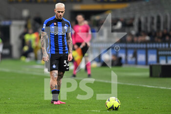 2023-02-18 - Federico Dimarco of Inter Fc during the Italian Serie A football match between Inter FC Internazionale Udinese Calcio on 18 of February 2023 at Giuseppe Meazza San Siro Siro stadium in Milan, Italy. Photo Tiziano Ballabio - INTER - FC INTERNAZIONALE VS UDINESE CALCIO - ITALIAN SERIE A - SOCCER