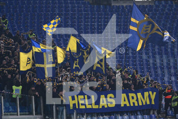 2023-02-19 - Hellas Verona fans during the Italian Football Championship League A 2022/2023 match between AS Roma vs Hellas Verona at the Olimpic Stadium in Rome  on 19 February 2023. - AS ROMA VS HELLAS VERONA - ITALIAN SERIE A - SOCCER