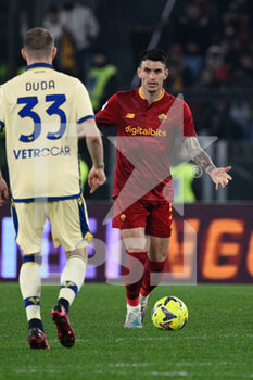 2023-02-19 - Roger Ibanez (AS Roma)  during the Italian Football Championship League A 2022/2023 match between AS Roma vs Hellas Verona at the Olimpic Stadium in Rome  on 19 February 2023. - AS ROMA VS HELLAS VERONA - ITALIAN SERIE A - SOCCER