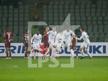 2023-02-20 - Frank Tsadjout of Us Cremonese celebrating after goal during the Italian Serie A, football match between Torino FC and Us Cremonese, on 20 February 2023 at Stadio Olimpico Grande Torino in Turin, Italy. Photo Ndrerim Kaceli - TORINO FC VS US CREMONESE - ITALIAN SERIE A - SOCCER