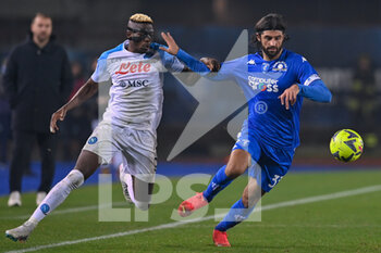 2023-02-25 - Sebastiano Luperto (Empoli FC) and Victor Osimhen (SSC Napoli) - EMPOLI FC VS SSC NAPOLI - ITALIAN SERIE A - SOCCER