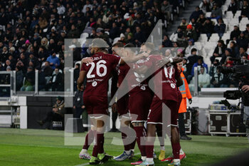 2023-02-28 - Antonio Sanabria of Torino FC celebrating with team after goal during the Italian Serie A, football match between Juventus Fc and Torino Fc, on 28 February 2023 at Allianz Stadium, Turin, Italy. Photo Ndrerim Kaceli - JUVENTUS FC VS TORINO FC - ITALIAN SERIE A - SOCCER