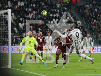2023-02-28 - Dusan Vlahovic of Juventus in attempt to score a goal during the Italian Serie A, football match between Juventus Fc and Torino Fc, on 28 February 2023 at Allianz Stadium, Turin, Italy. Photo Ndrerim Kaceli - JUVENTUS FC VS TORINO FC - ITALIAN SERIE A - SOCCER