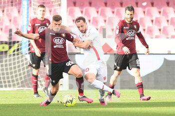 2023-02-26 - Krzysztof Piatek of US Salernitana  competes for the ball with Carlos Augusto of US Monza  during the Serie A match between US Salernitana 1919 v AC Monza  at Stadio Arechi   - US SALERNITANA VS AC MONZA - ITALIAN SERIE A - SOCCER