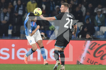 2023-03-03 - Min-Jae Kim of SSC Napoli  competes for the ball with Miloncovic Savic os SS Lazio   the Serie A match between SSC Napoli vs SS Lazio  at Diego Armando Maradona Stadium   - SSC NAPOLI VS SS LAZIO - ITALIAN SERIE A - SOCCER