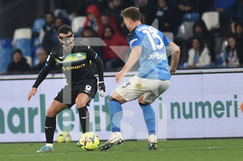 2023-03-03 - Amir Rrahmani of SSC Napoli  competes for the ball with Pedro of SS Lazio  the Serie A match between SSC Napoli vs SS Lazio  at Diego Armando Maradona Stadium   - SSC NAPOLI VS SS LAZIO - ITALIAN SERIE A - SOCCER