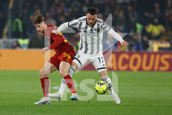 2023-03-05 - Nicola Zalewsky of AS Roma Filip Kostic of Juventus  - AS ROMA VS JUVENTUS FC - ITALIAN SERIE A - SOCCER