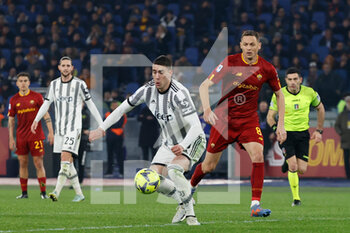2023-03-05 - Dusan Vlahovic of Juventus Nemanja Matic of AS Roma  - AS ROMA VS JUVENTUS FC - ITALIAN SERIE A - SOCCER