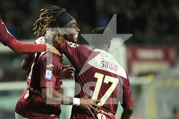 2023-03-06 - Yann Karamoh (Torino FC) celebrates after the goal with his teammates - TORINO FC VS BOLOGNA FC - ITALIAN SERIE A - SOCCER