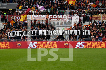 2023-03-12 - banners in support of Jose’ Mourinho coach (AS Roma)  during the Italian Football Championship League A 2022/2023 match between AS Roma vs US Sassuolo at the Olimpic Stadium in Rome  on 12 March 2023. - AS ROMA VS US SASSUOLO - ITALIAN SERIE A - SOCCER