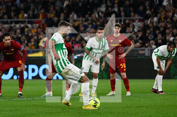 2023-03-12 - Domenico Berardi (US Sassuolo) goal 1-3 during the Italian Football Championship League A 2022/2023 match between AS Roma vs US Sassuolo at the Olimpic Stadium in Rome  on 12 March 2023. - AS ROMA VS US SASSUOLO - ITALIAN SERIE A - SOCCER