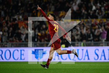 2023-03-12 - Paulo Dybala (AS Roma) celebrates after scoring the goal 2-3 during the Italian Football Championship League A 2022/2023 match between AS Roma vs US Sassuolo at the Olimpic Stadium in Rome  on 12 March 2023. - AS ROMA VS US SASSUOLO - ITALIAN SERIE A - SOCCER