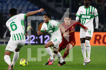 2023-03-12 - Armand Lauriente' (US Sassuolo) Paulo Dybala (AS Roma)  during the Italian Football Championship League A 2022/2023 match between AS Roma vs US Sassuolo at the Olimpic Stadium in Rome  on 12 March 2023. - AS ROMA VS US SASSUOLO - ITALIAN SERIE A - SOCCER