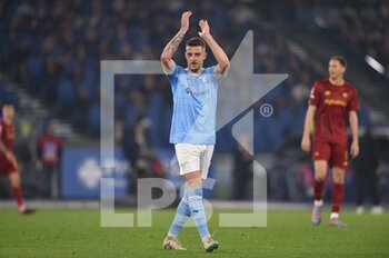 2023-03-19 - 
ROME, ITALY - March 19 :  Serjei Milinkovic  SS Lazio Celebrate  after  winning the Italian Serie A soccer match between  
SS Lazio and  AS Roma at Stadio Olimpico on  March 19,2023  in Rome Italy   - SS LAZIO VS AS ROMA - ITALIAN SERIE A - SOCCER
