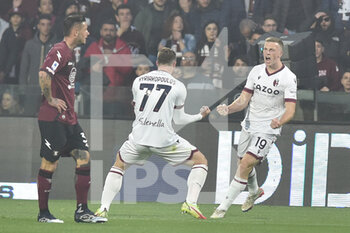 18/03/2023 - Lewis Ferguson of Bologna FC  celebrates after scoring goal   during the Serie A match between US Salernitana 1919 v  Bologna FC  at Arechi  Stadium  - US SALERNITANA VS BOLOGNA FC - SERIE A - CALCIO