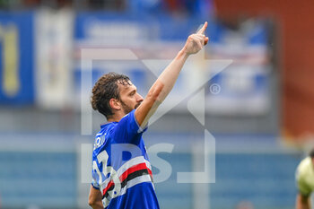 2023-03-19 - Manolo Gabbiadini (Sampdoria) celebrates after scoring a goal 2 - 0 - UC SAMPDORIA VS HELLAS VERONA - ITALIAN SERIE A - SOCCER