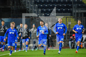 2023-04-03 - Empoli's Francesco Caputo celebrates with teammates after scoring the 1-0 goal - EMPOLI FC VS US LECCE - ITALIAN SERIE A - SOCCER