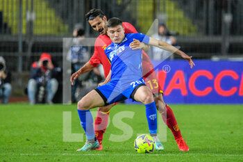 2023-04-03 - Empoli's Nicolo' Cambiaghi is fouled by Lecce's Alessandro Tuia - EMPOLI FC VS US LECCE - ITALIAN SERIE A - SOCCER